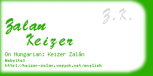zalan keizer business card
